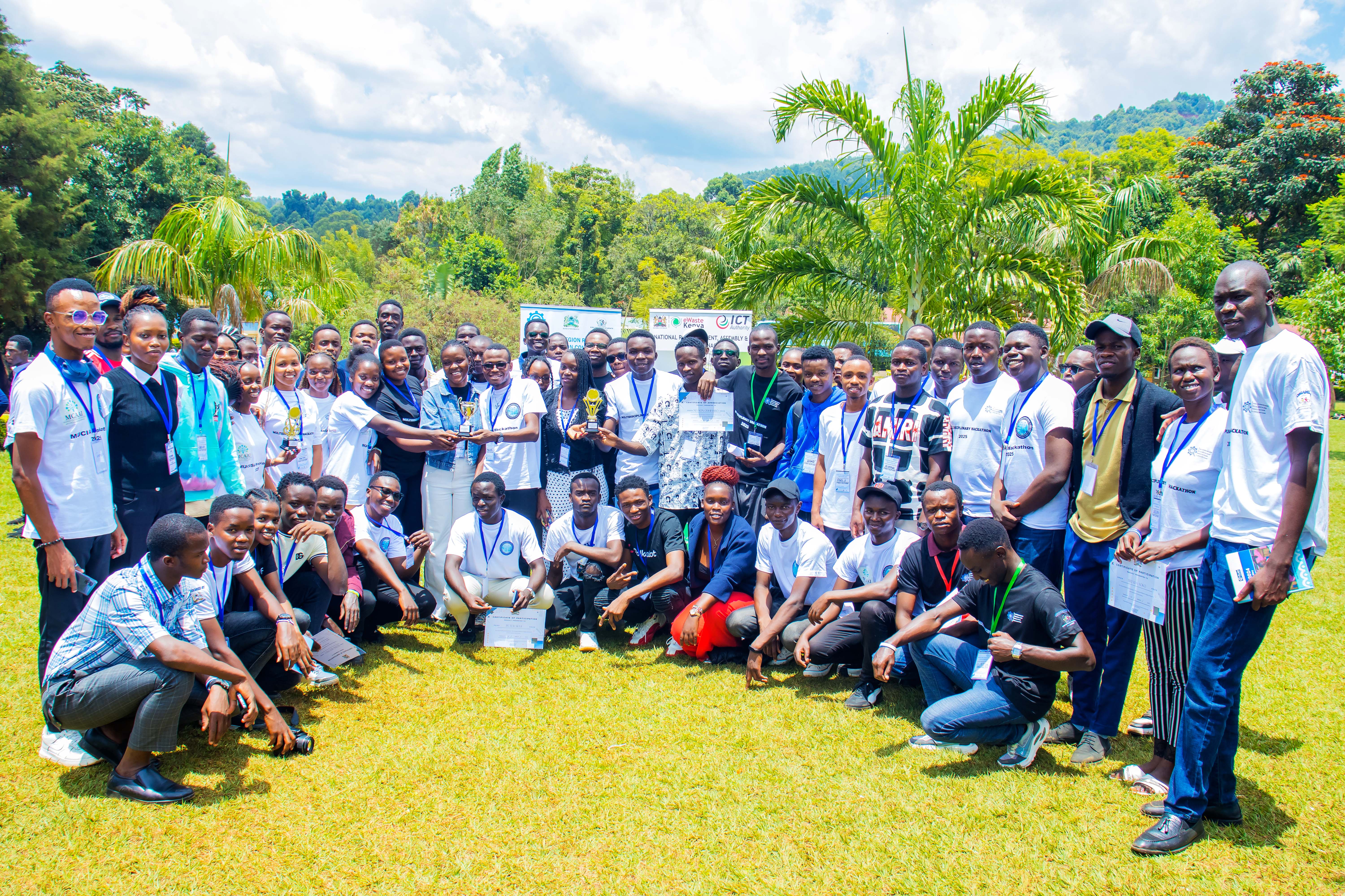 MUCISA team bagging trophies at the Western Region Research and Innovation Consortium multidisciplinary hackathon